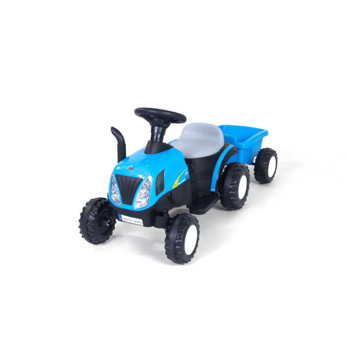 Tractor infantil con remolque Azul y licencia New Holland