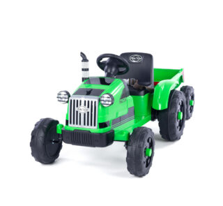 Tractor electrico infantil Verde 12V con remolque
