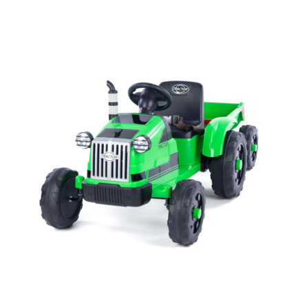 Tractor electrico infantil Verde 12V con remolque